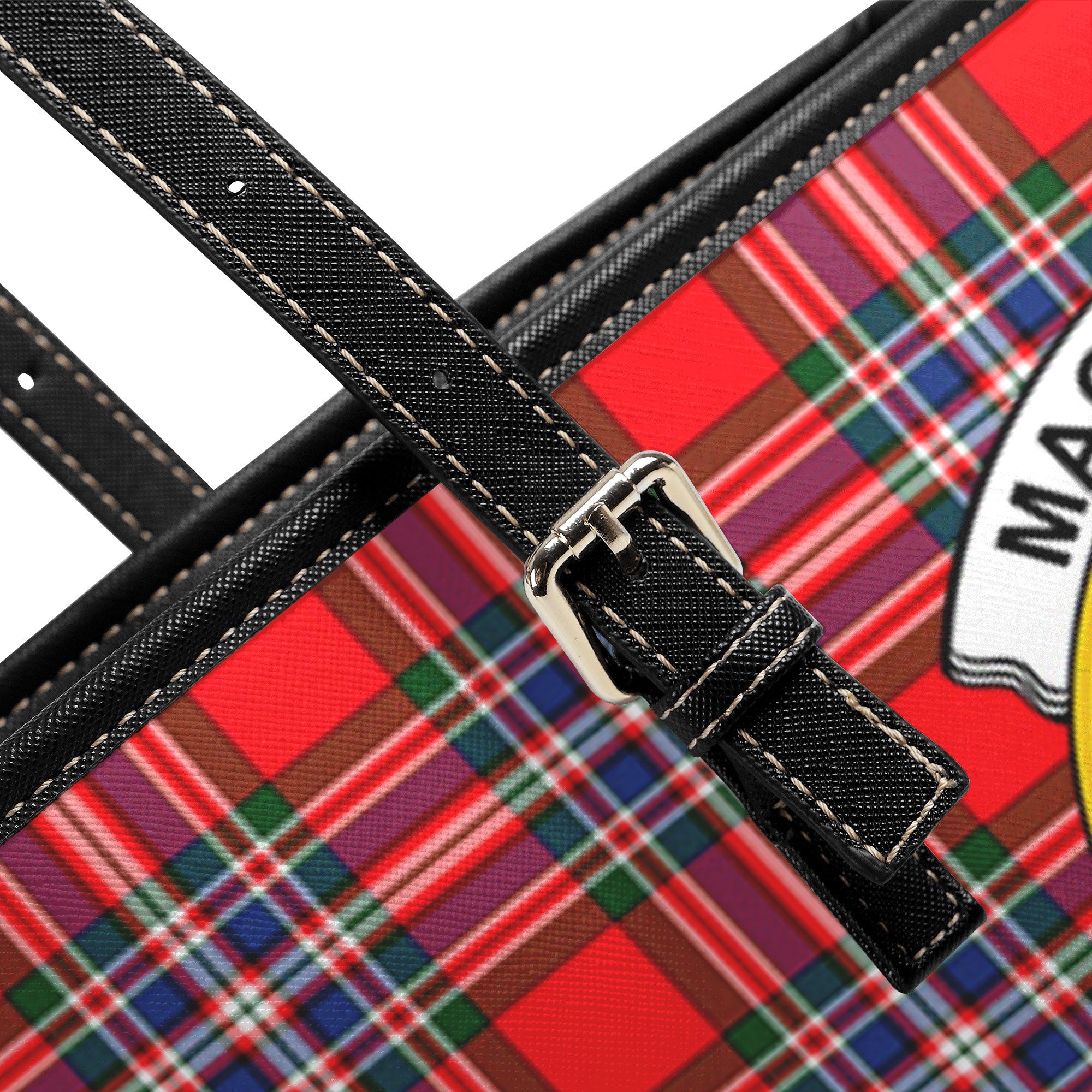 MacFarlane Modern Tartan Crest Leather Tote Bag