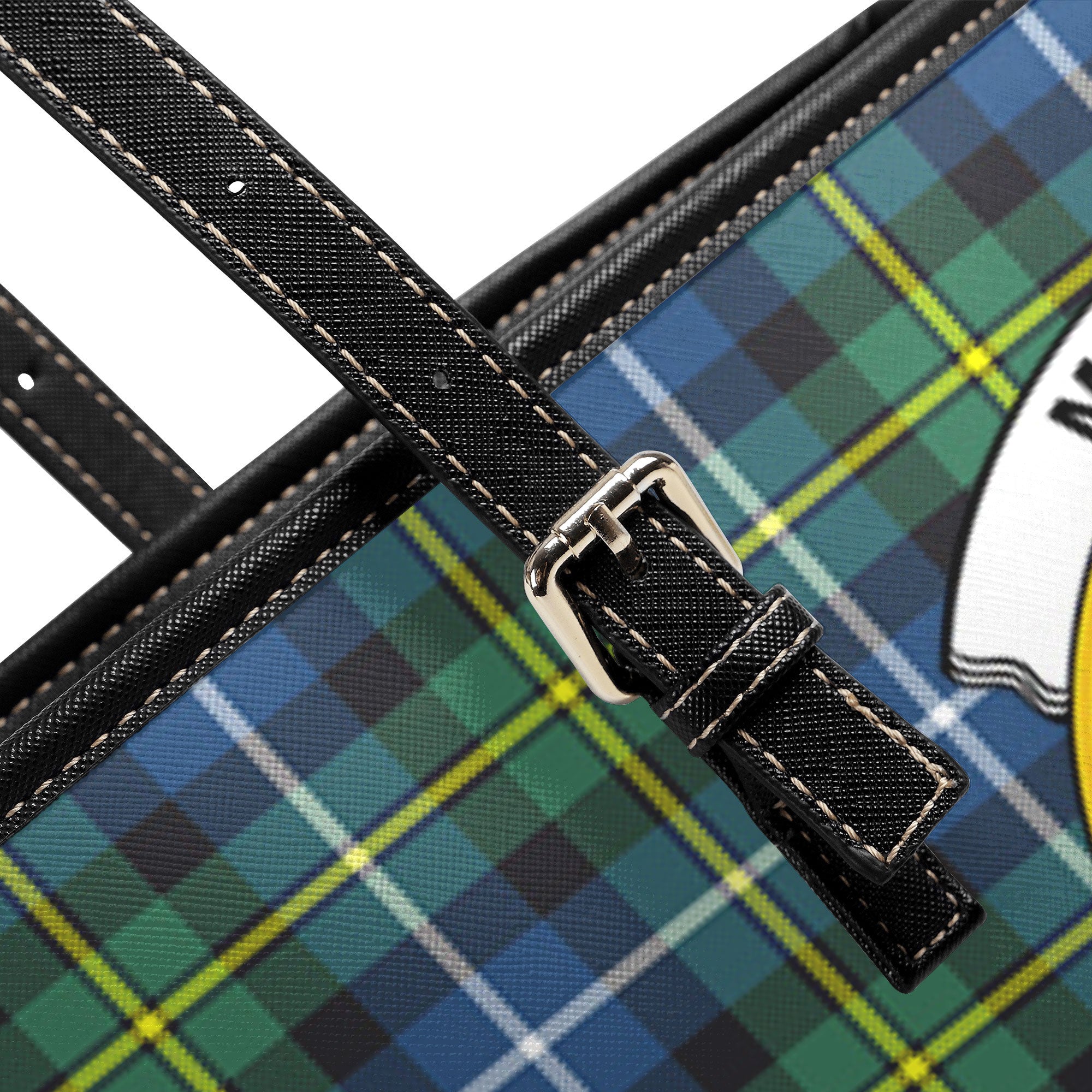 MacNeil of Barra Ancient Tartan Crest Leather Tote Bag