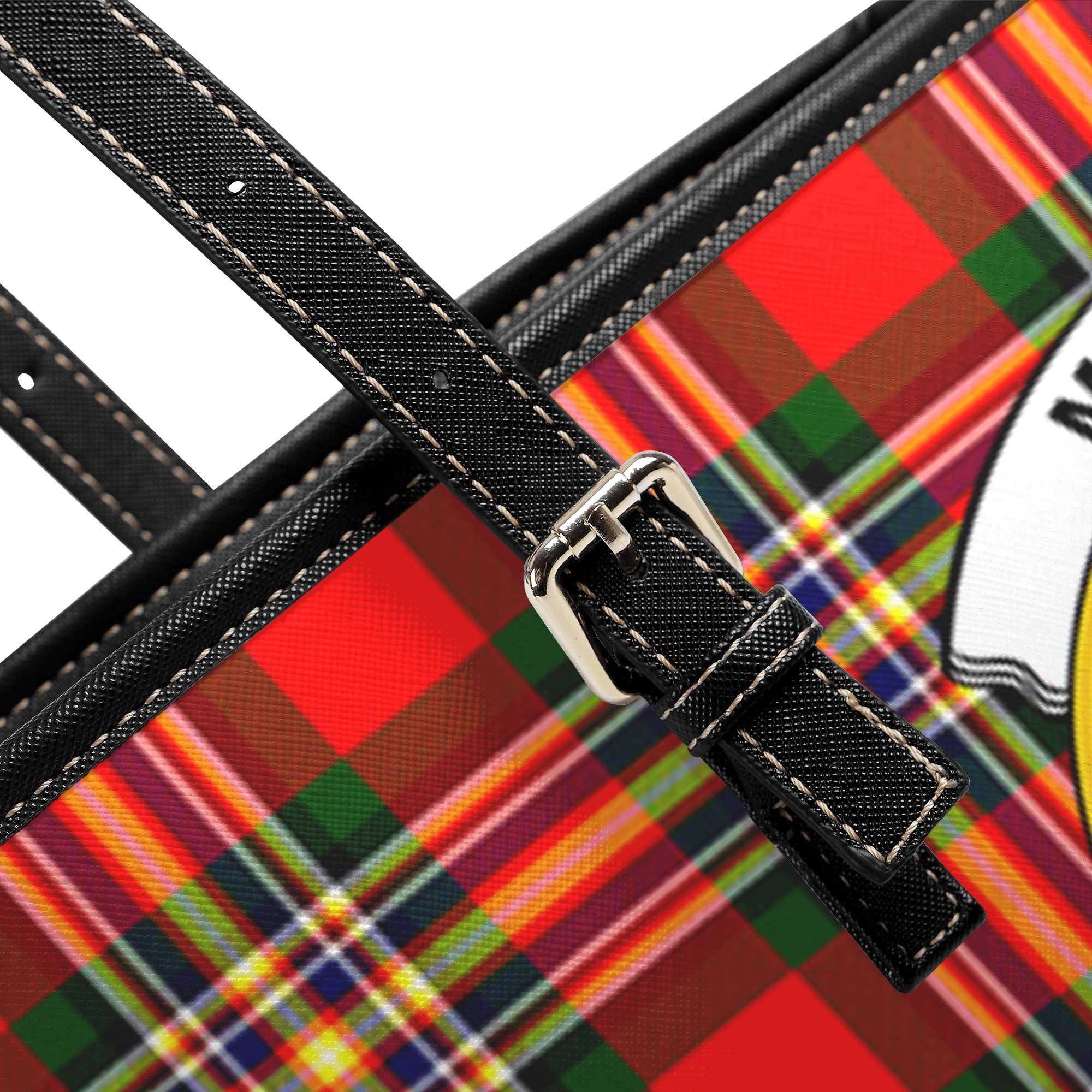 Makgill Tartan Crest Leather Tote Bag