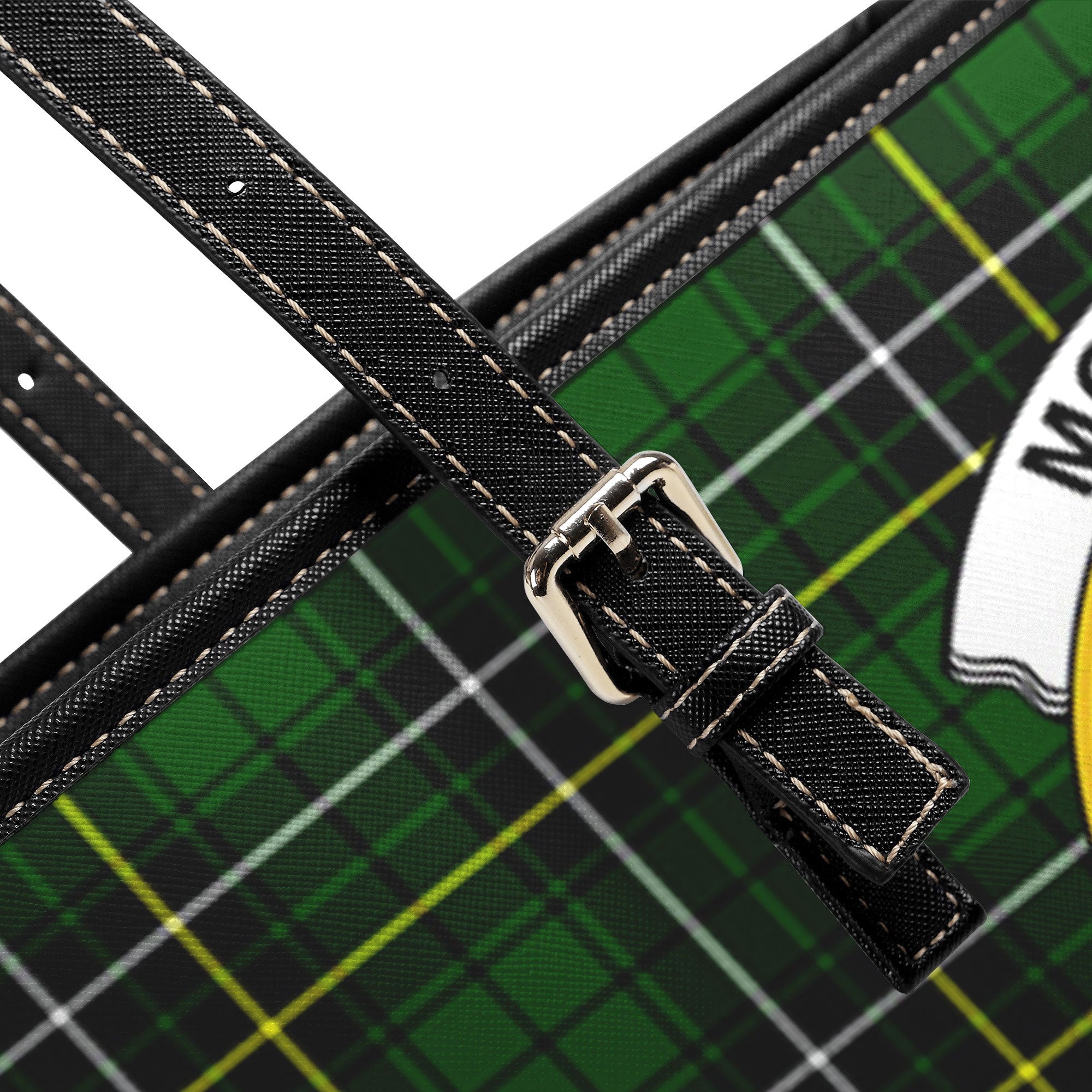 McAlpine Modern Tartan Crest Leather Tote Bag