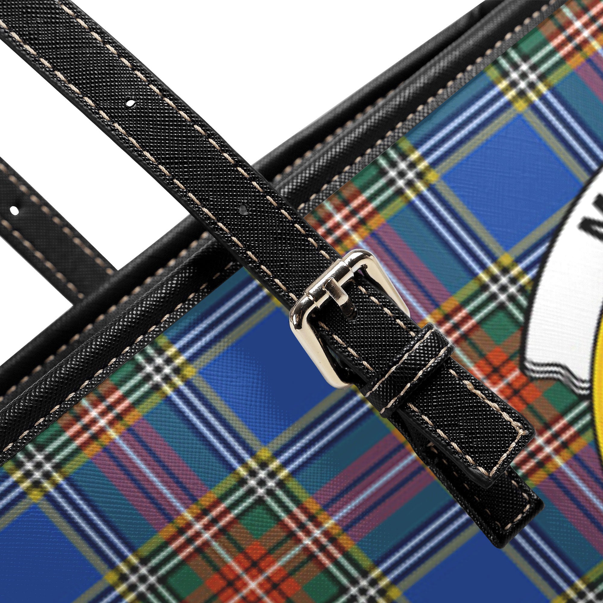 McBeth Ancient Tartan Crest Leather Tote Bag