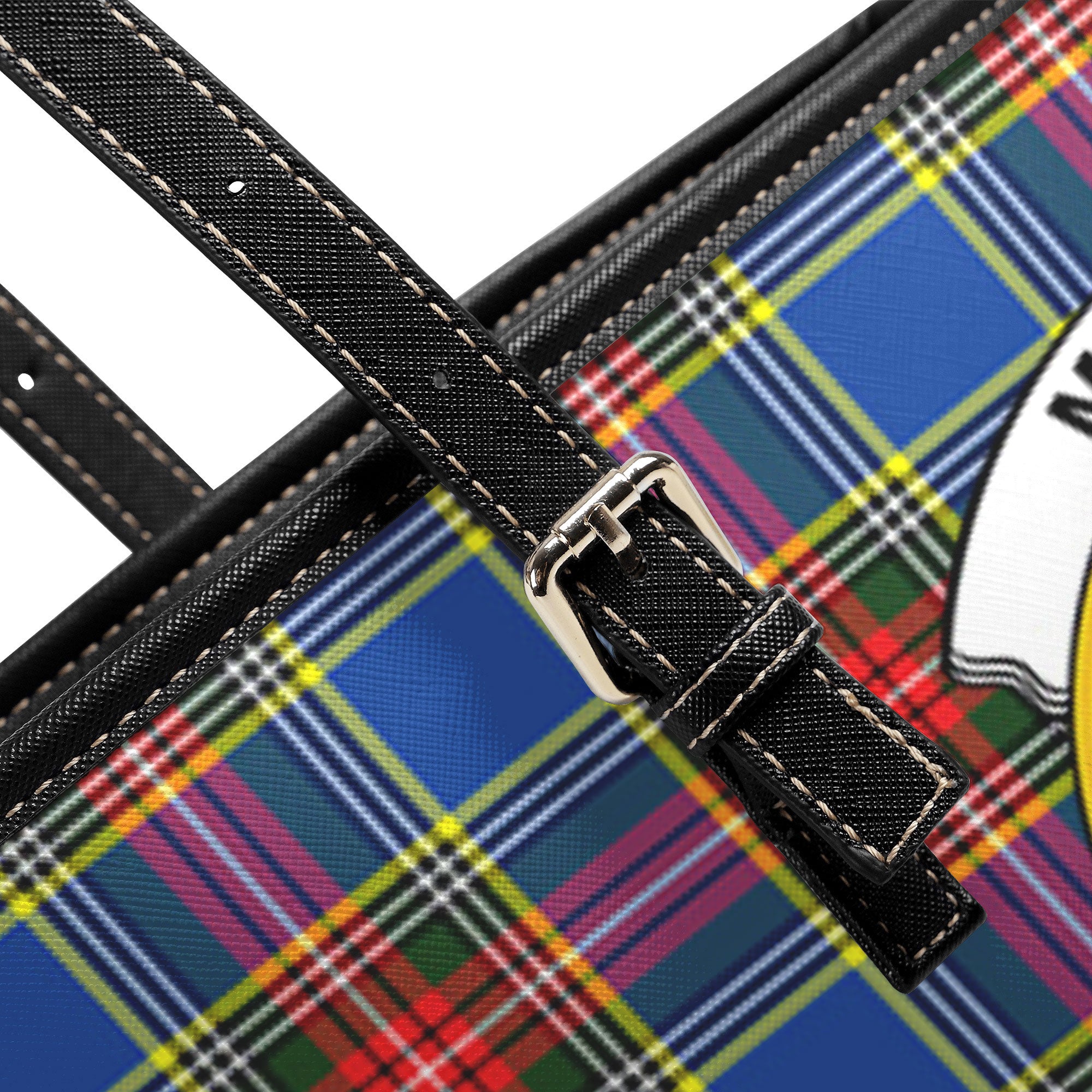 McBeth Modern Tartan Crest Leather Tote Bag