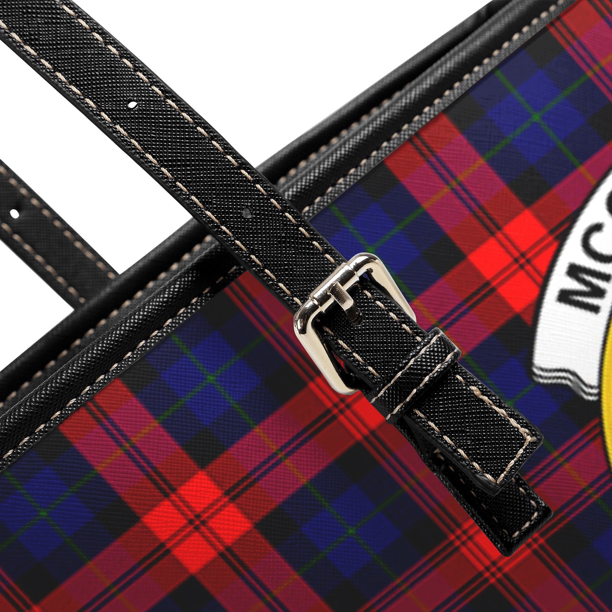 McCracken Tartan Crest Leather Tote Bag