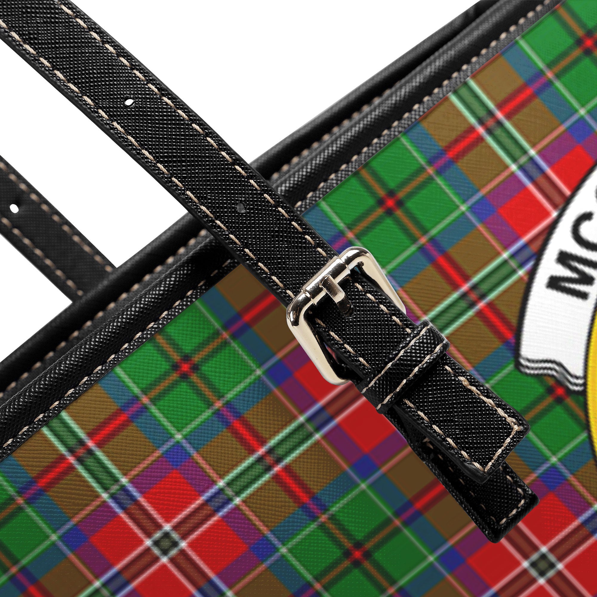 McCulloch Tartan Crest Leather Tote Bag