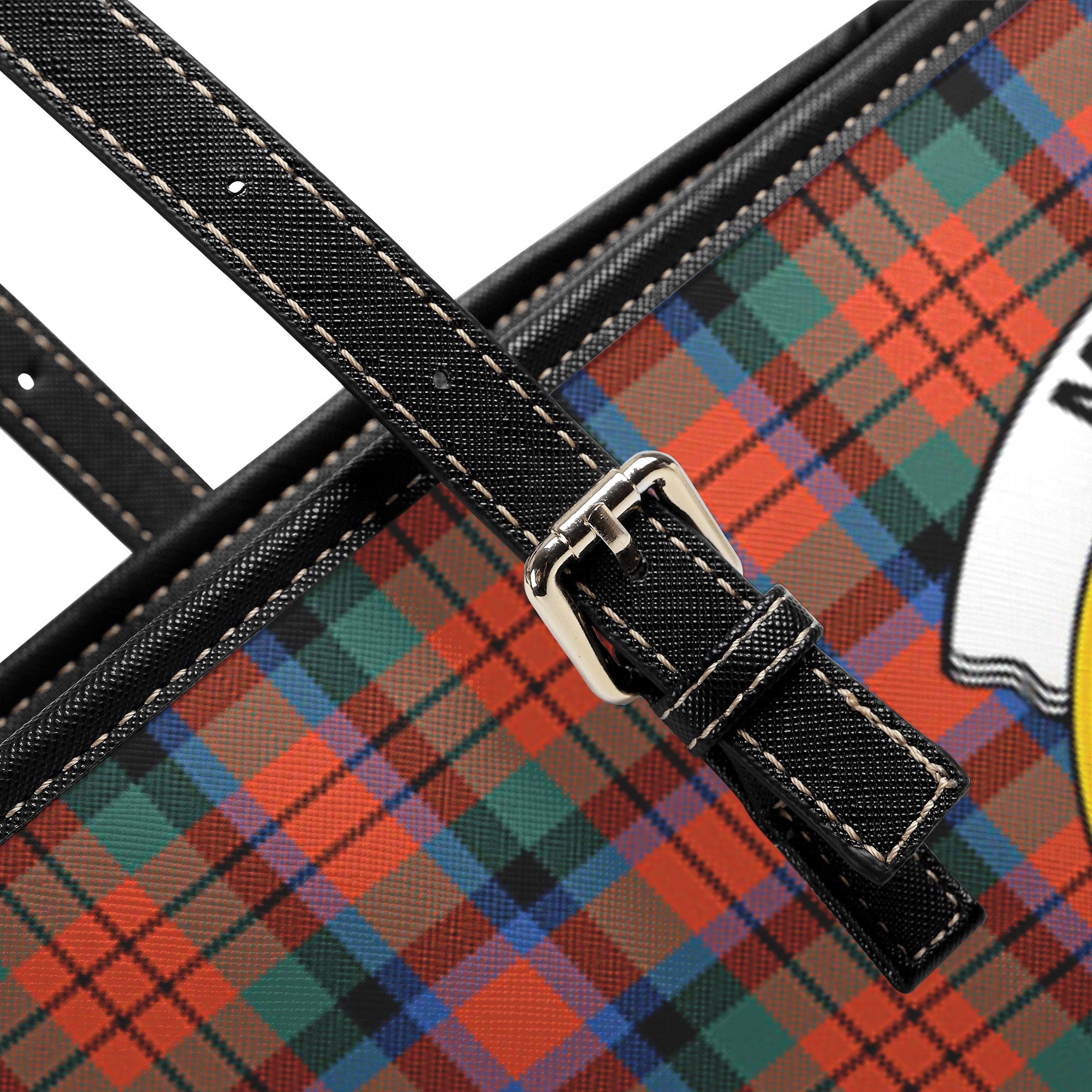 McDuff Ancient Tartan Crest Leather Tote Bag