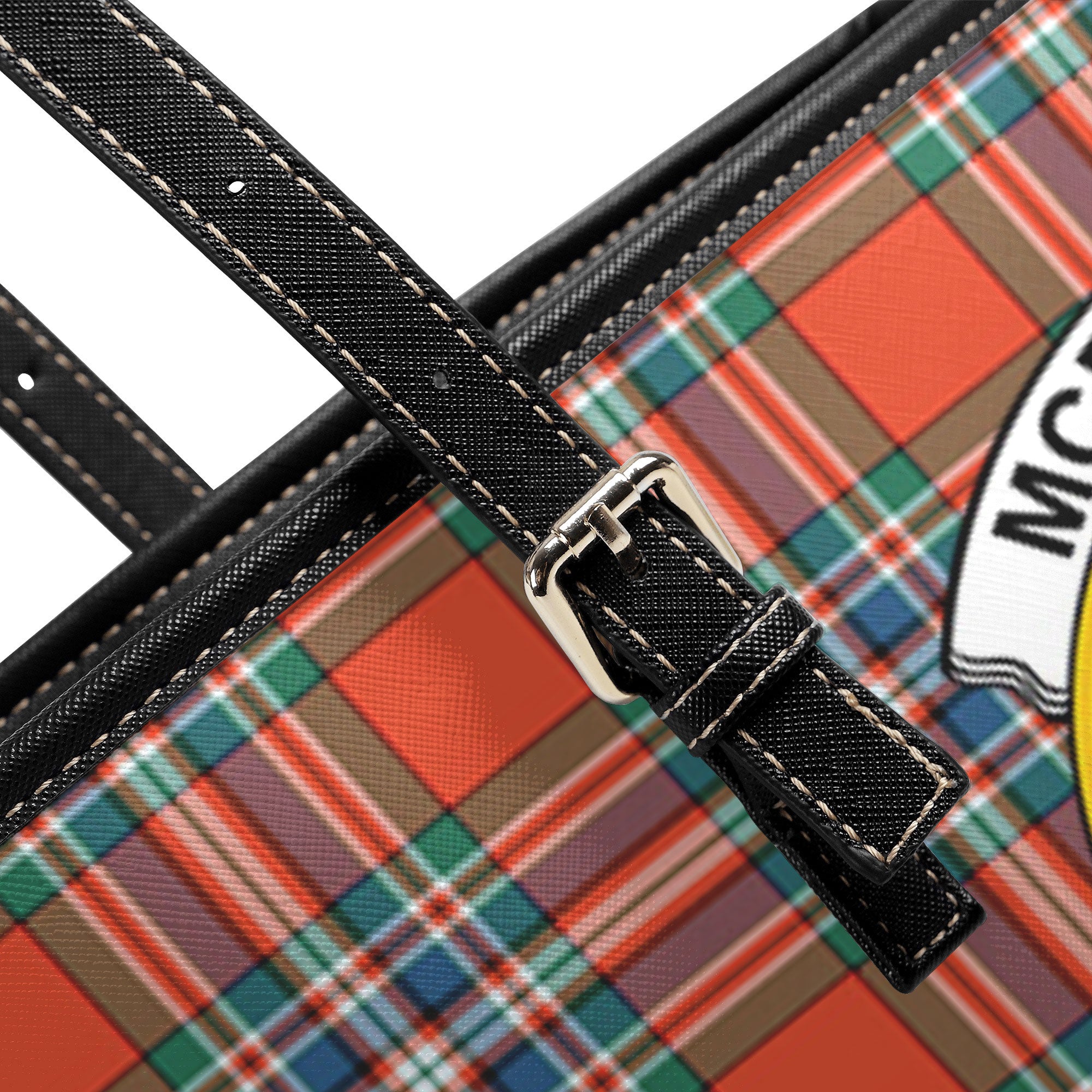 McFarlane Ancient Tartan Crest Leather Tote Bag