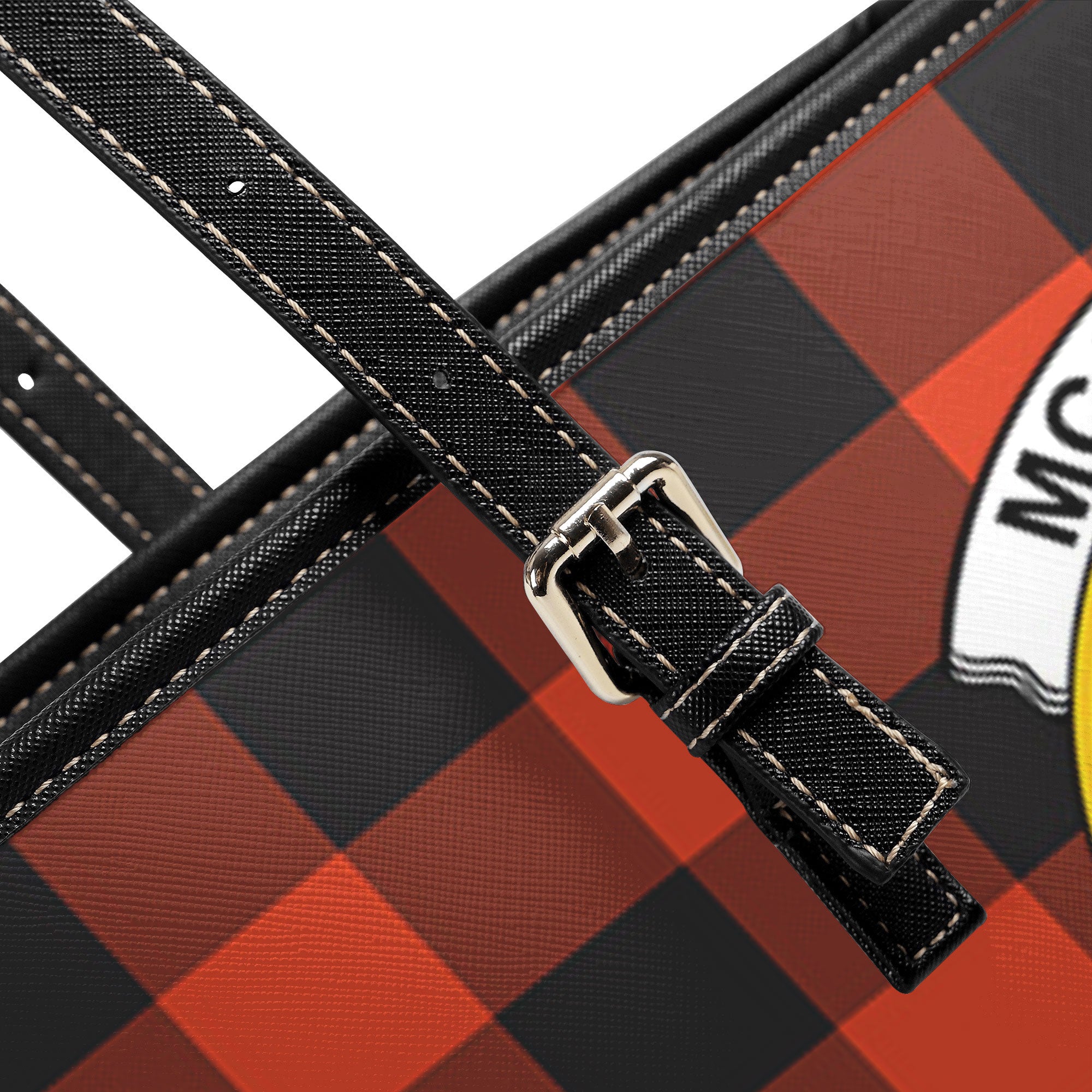 McGregor Rob Roy Ancient Tartan Crest Leather Tote Bag