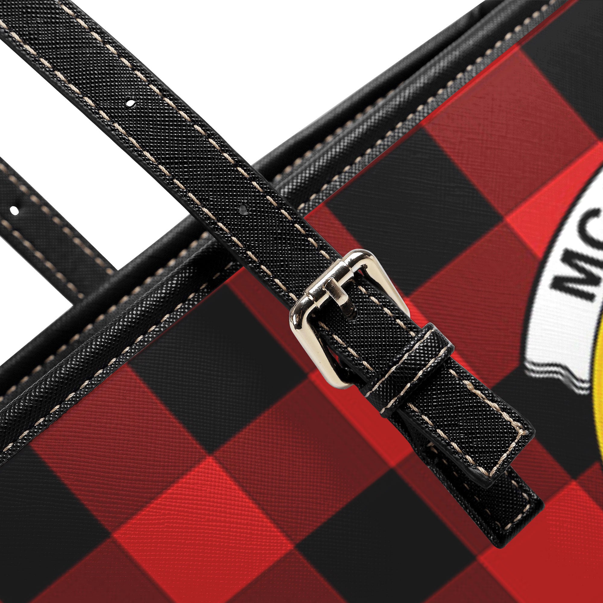 McGregor Rob Roy Modern Tartan Crest Leather Tote Bag