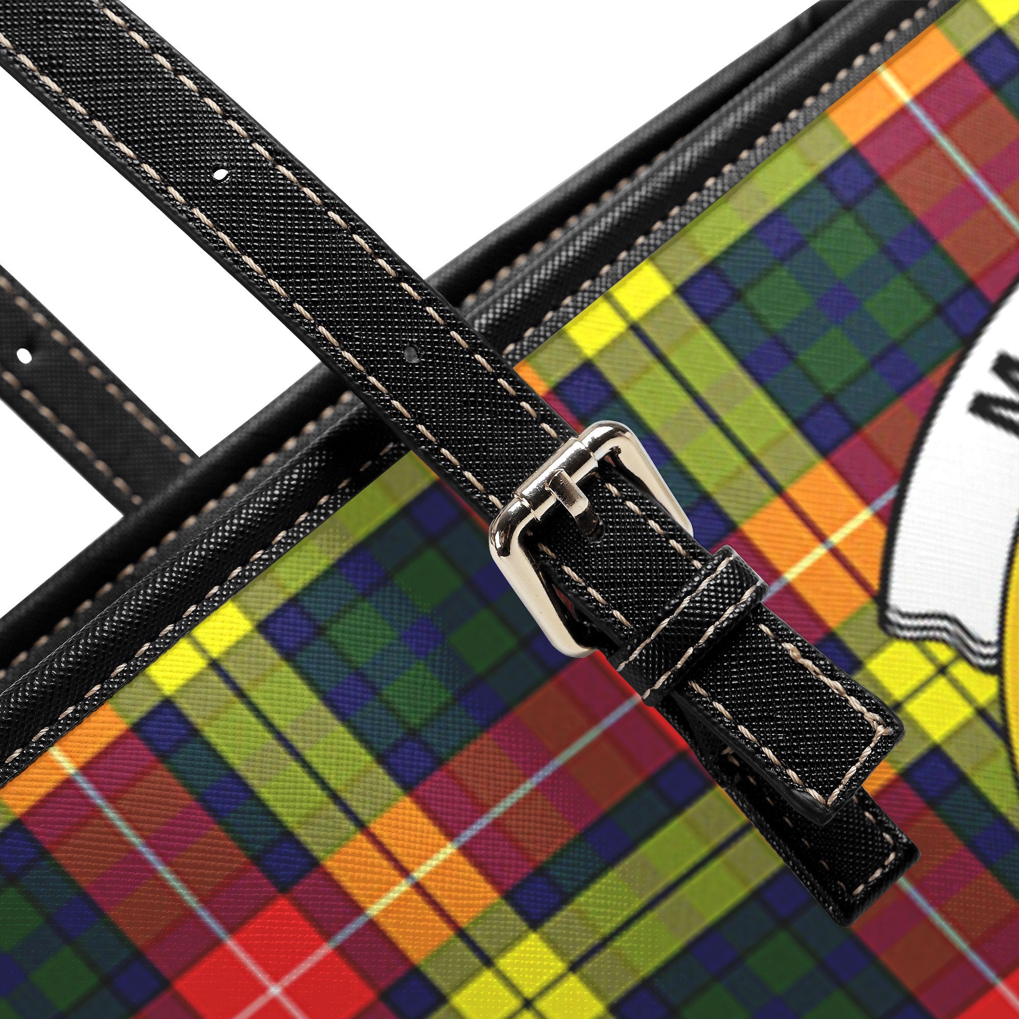 McIndoe Tartan Crest Leather Tote Bag