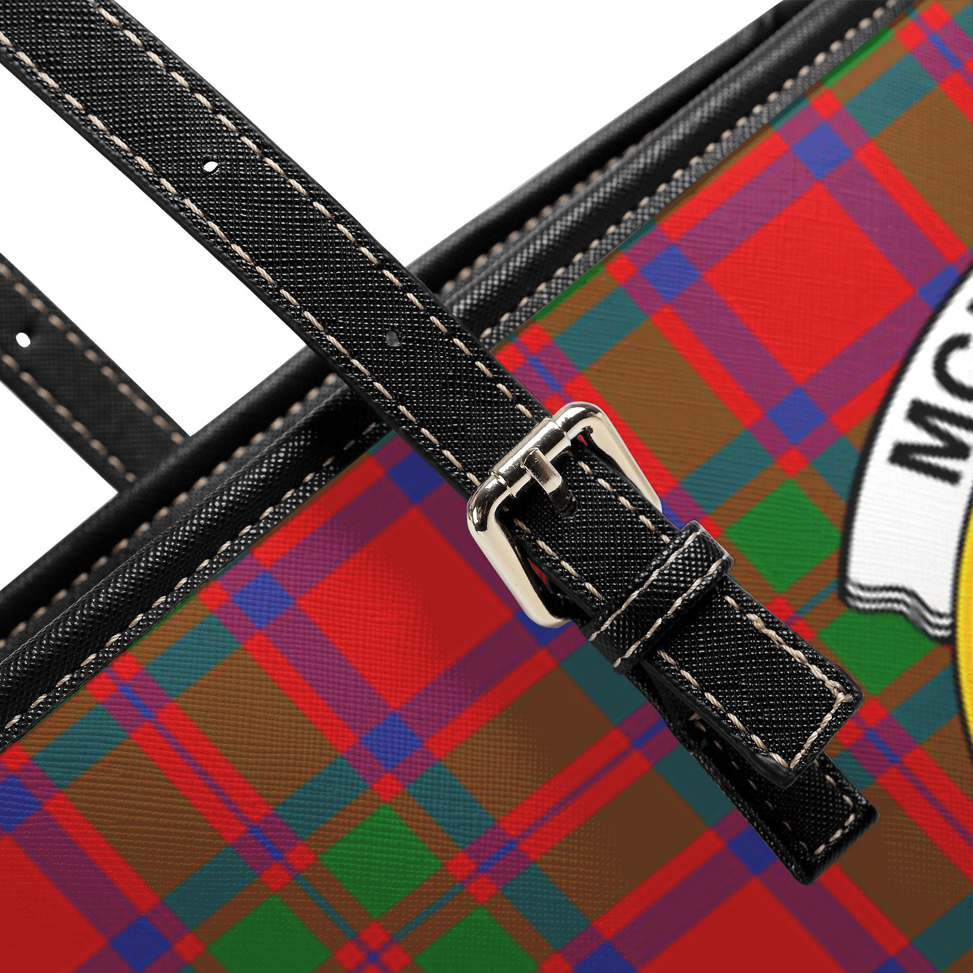 McKintosh Modern Tartan Crest Leather Tote Bag