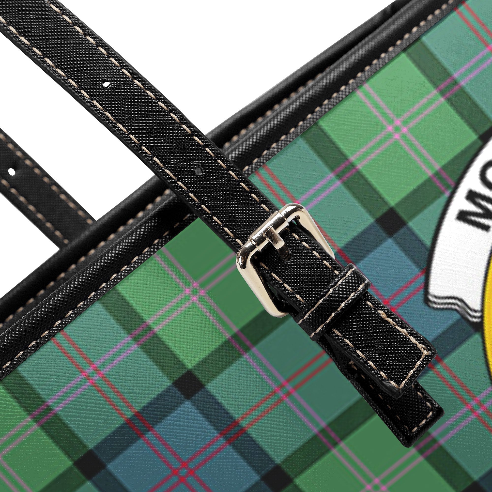 McThomas Ancient Tartan Crest Leather Tote Bag