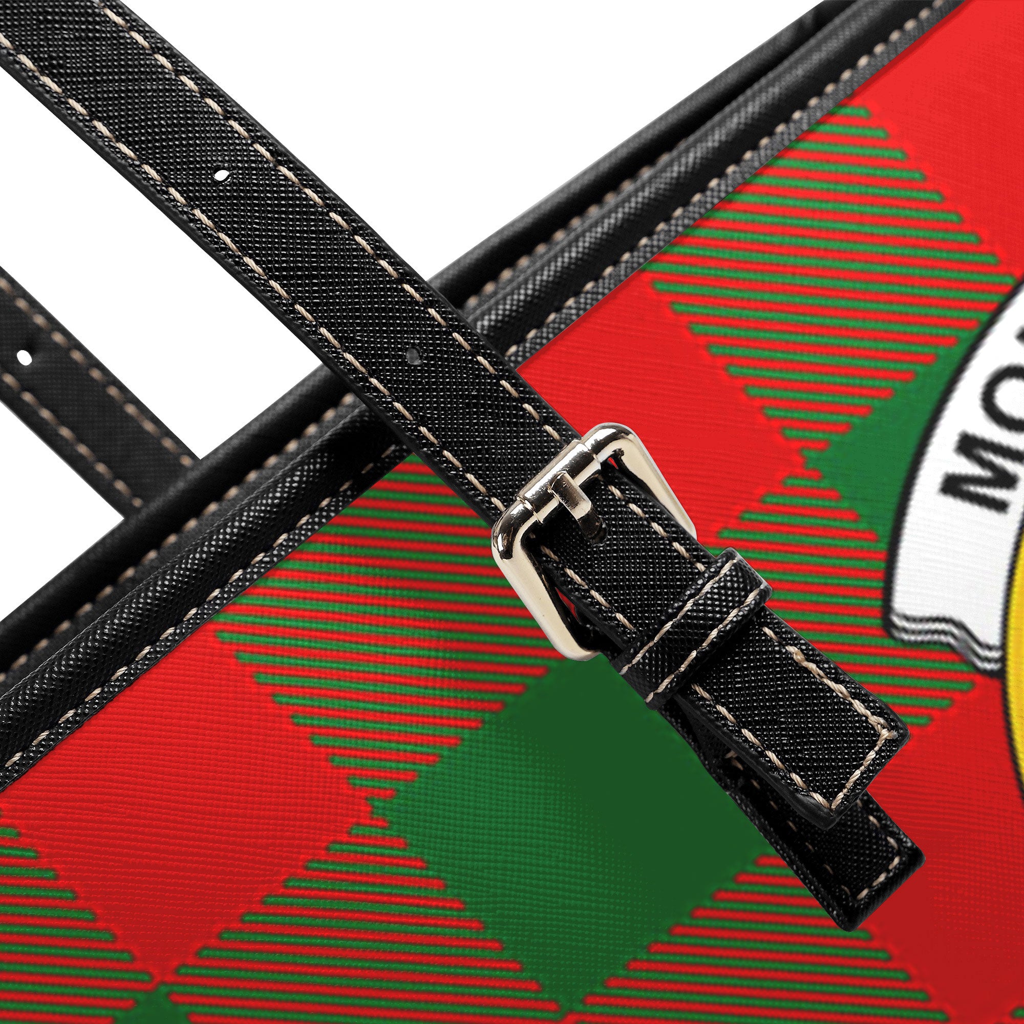 Moncreiffe (or Moncreiff) Tartan Crest Leather Tote Bag