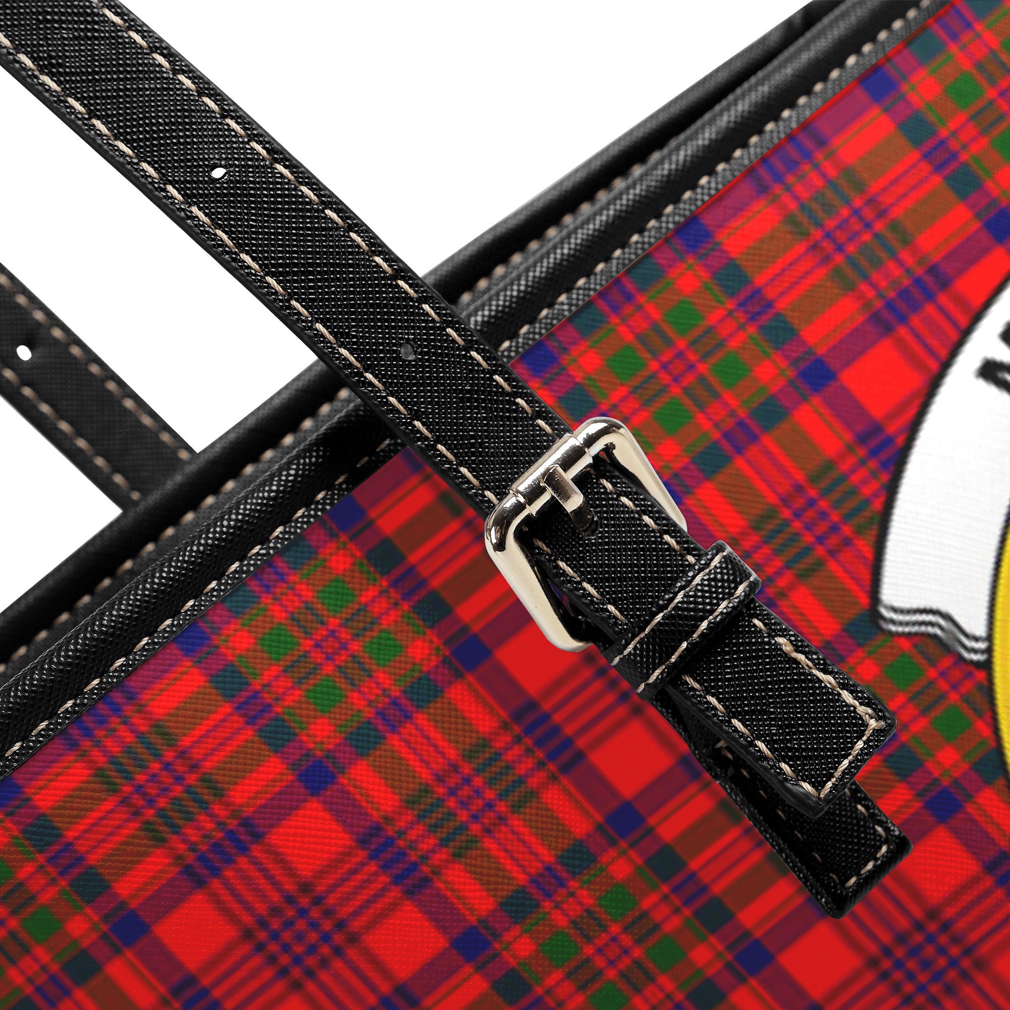 Murray (of Dysart) Tartan Crest Leather Tote Bag