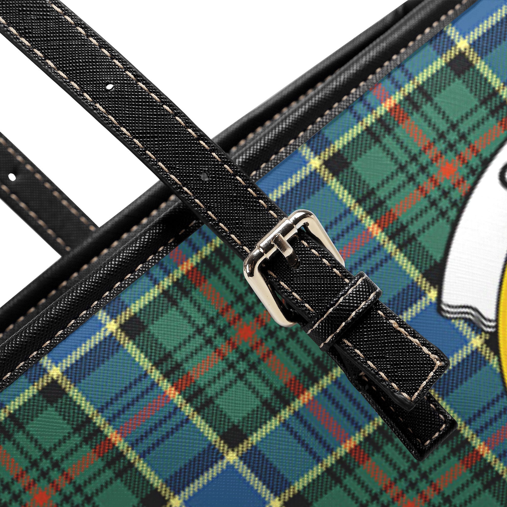 Ogilvie Hunting Ancient Tartan Crest Leather Tote Bag