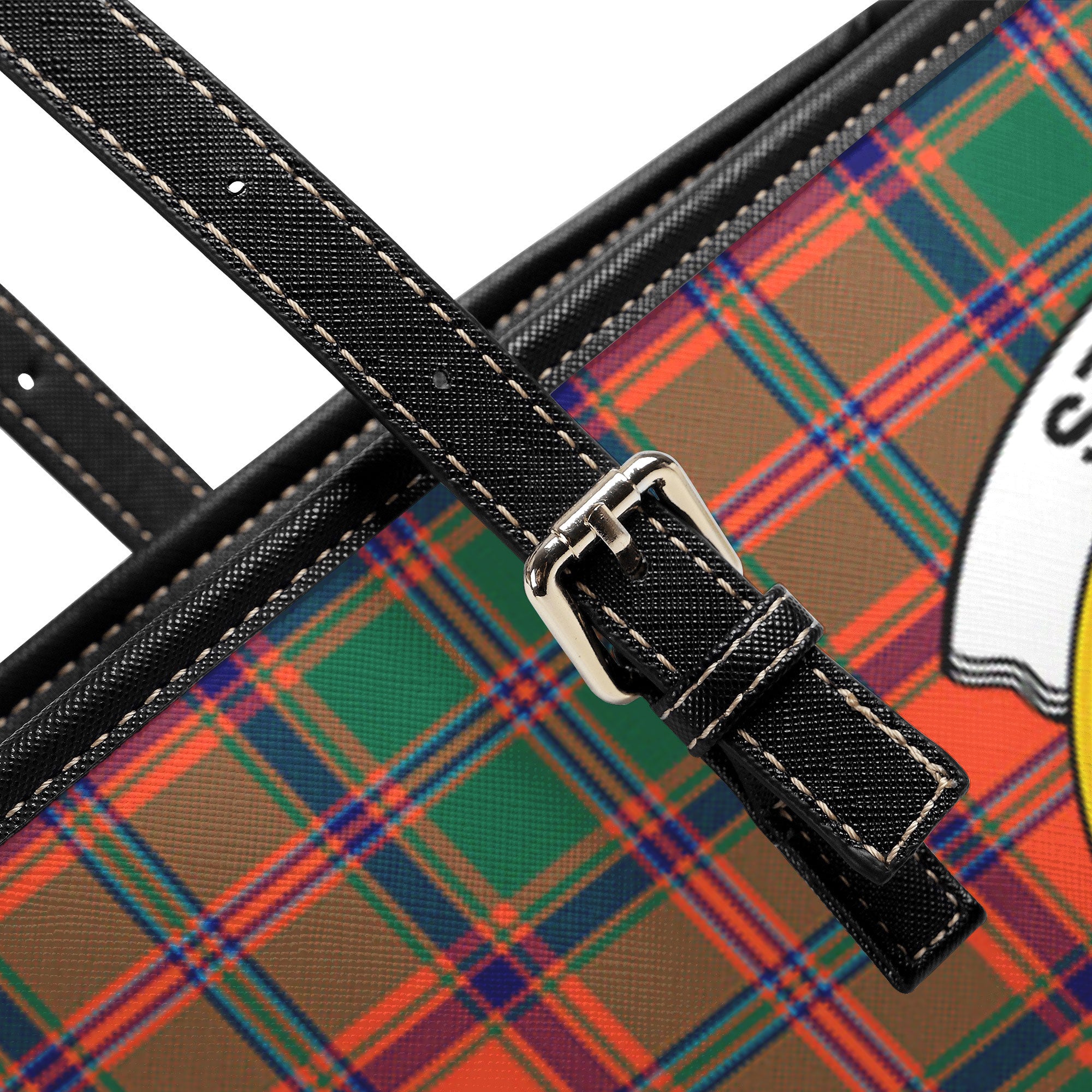 Stewart of Appin Ancient Tartan Crest Leather Tote Bag