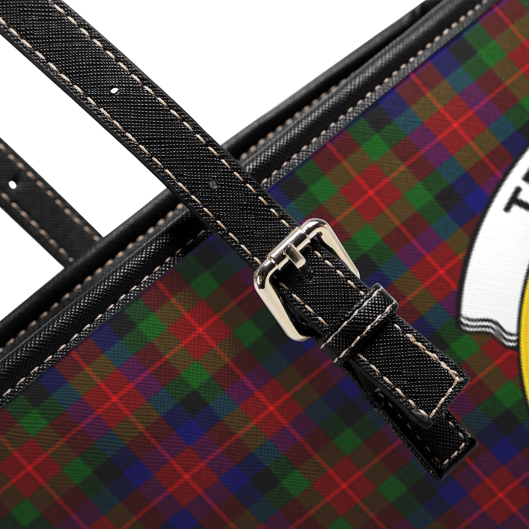 Tennant Tartan Crest Leather Tote Bag