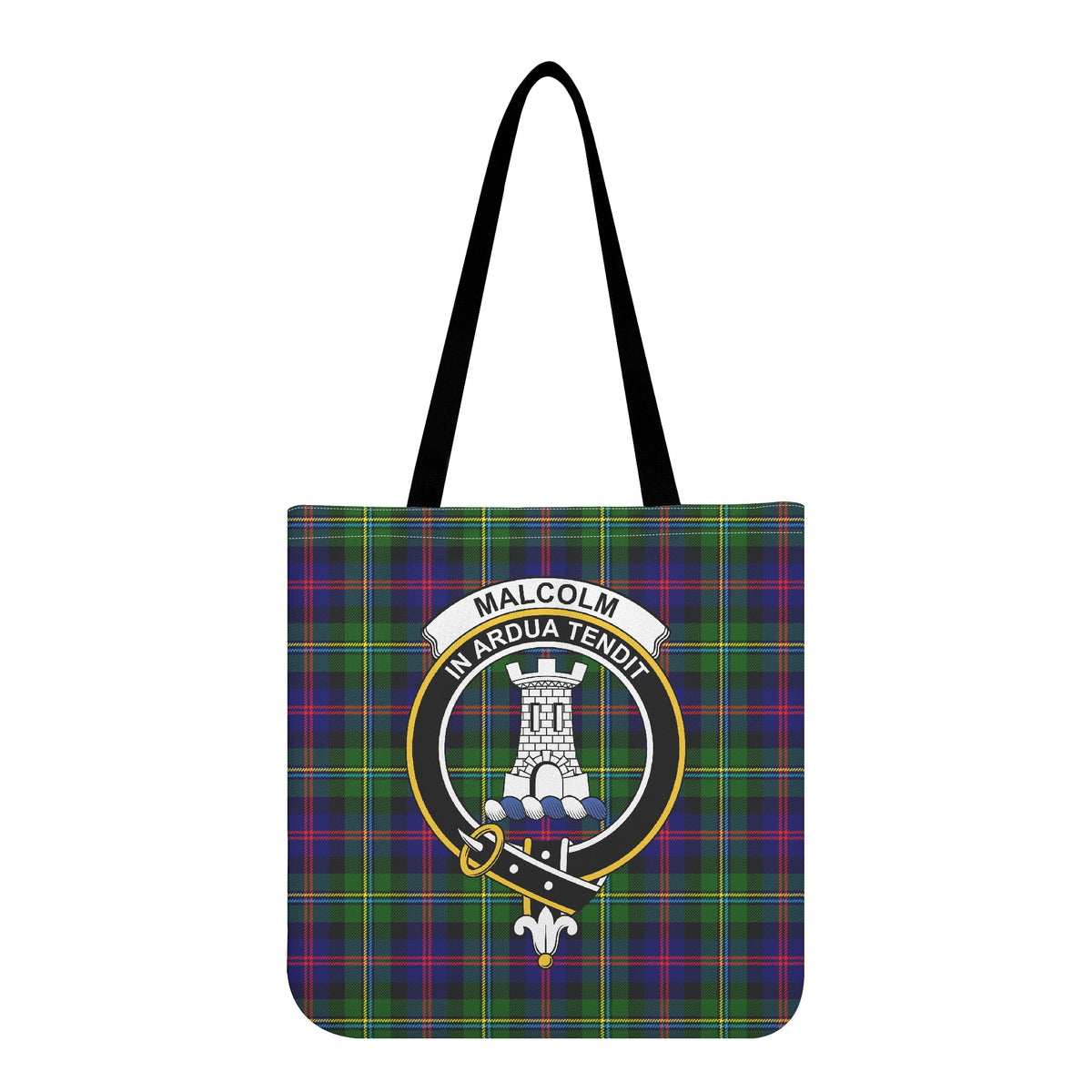 Malcolm Modern Tartan Crest Tote Bag