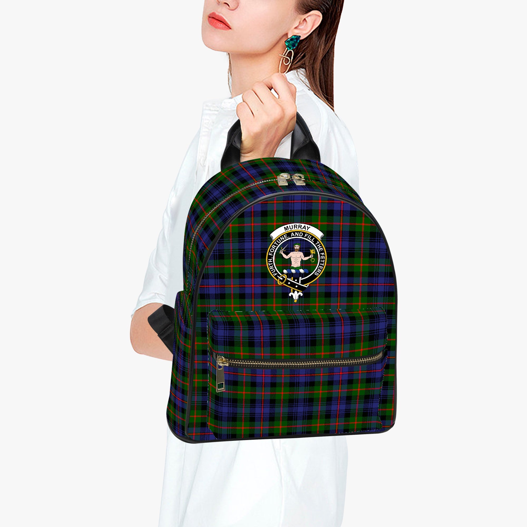 Murray of Atholl Modern Tartan Crest PU Backpack