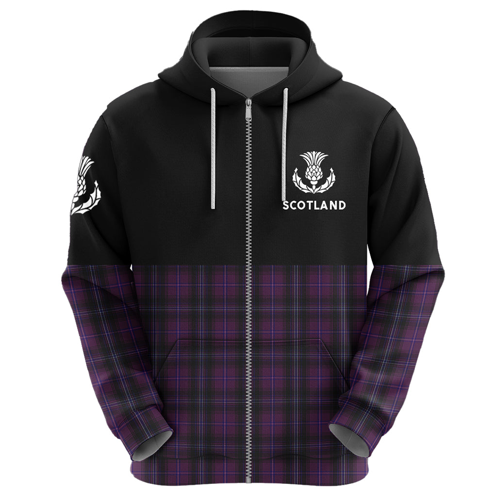 Passion of Scotland Purple Half Of Tartan Zipper Hoodie