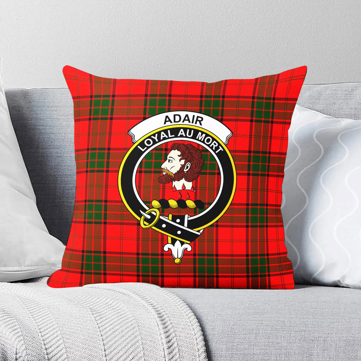 Adair Modern Tartan Crest Pillow Cover