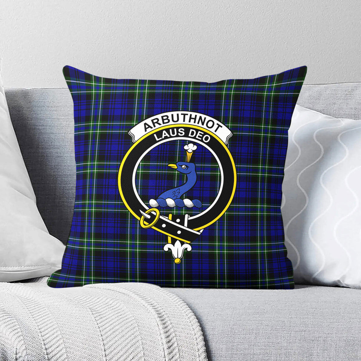 Arbuthnot Modern Tartan Crest Pillow Cover