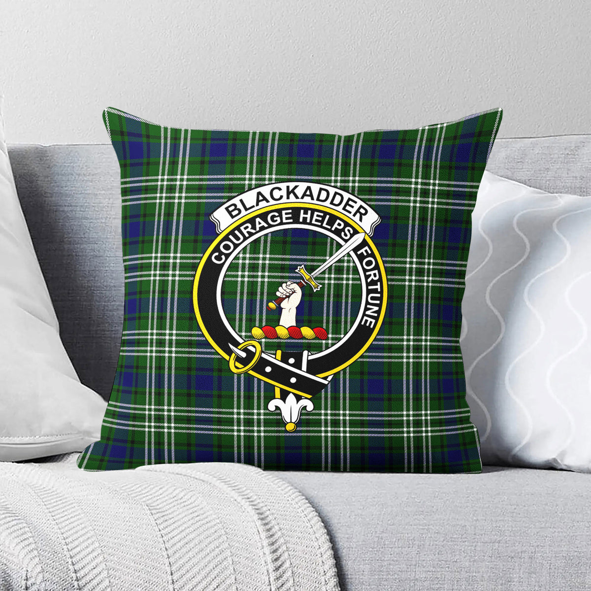 Blackadder Tartan Crest Pillow Cover