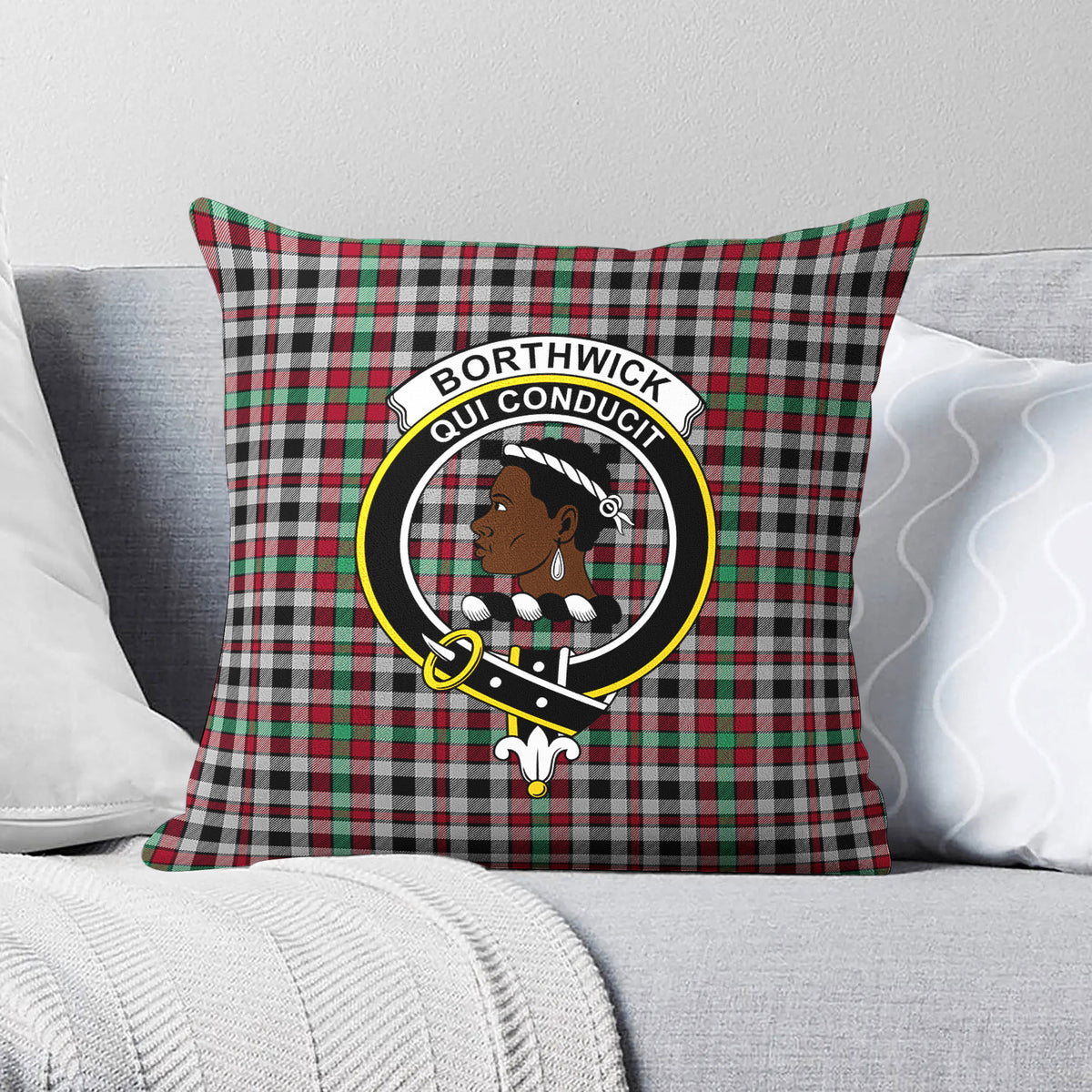 Borthwick Ancient Tartan Crest Pillow Cover