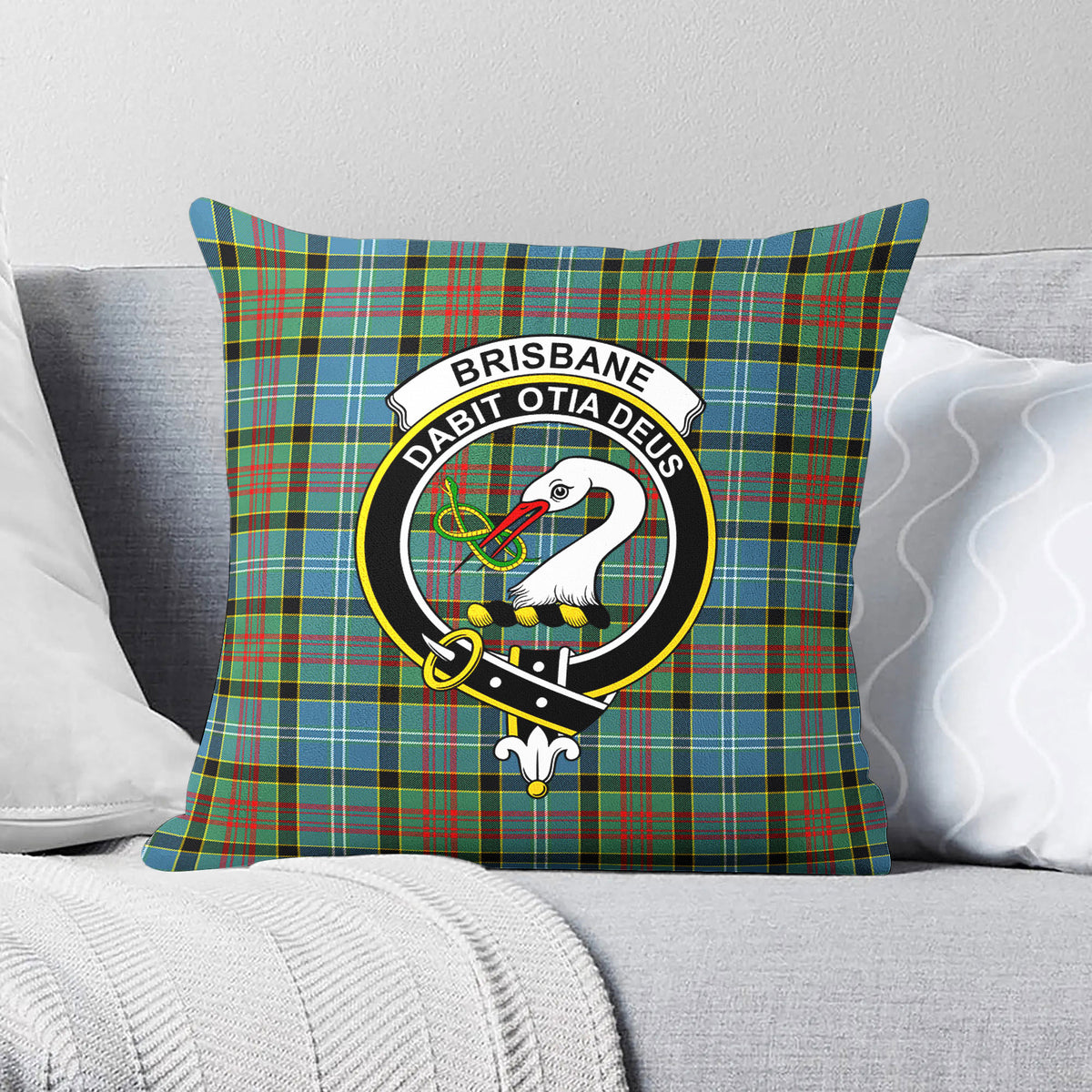 Brisbane Tartan Crest Pillow Cover