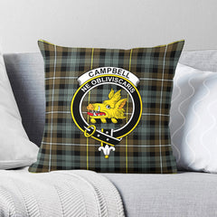 Campbell Argyll Weathered Tartan Crest Pillow Cover