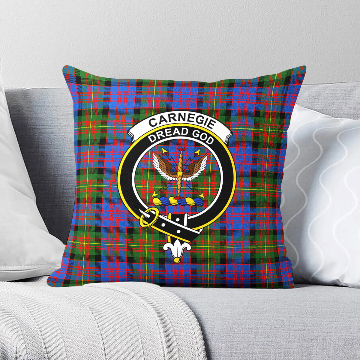 Carnegie Ancient Tartan Crest Pillow Cover