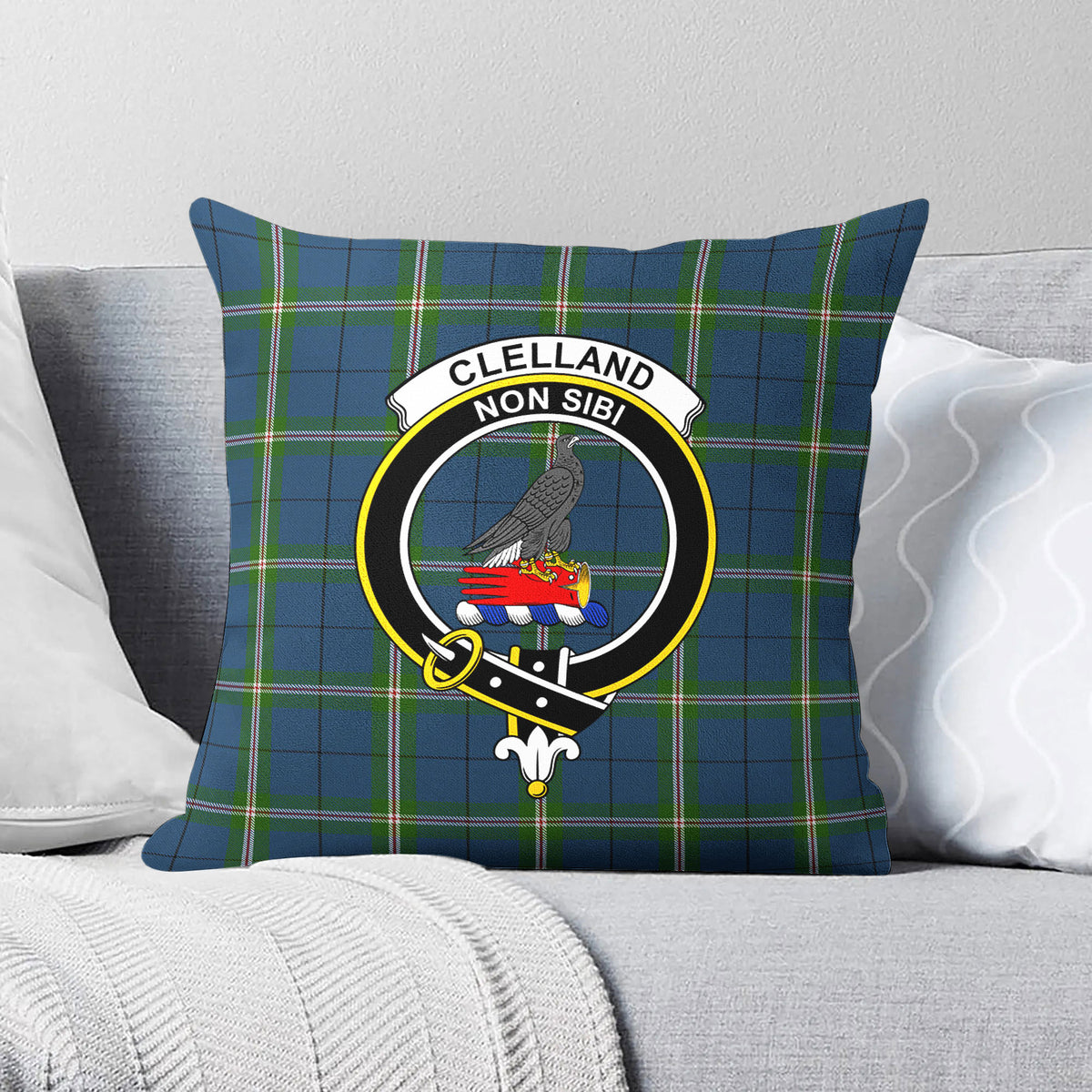 Clelland Tartan Crest Pillow Cover