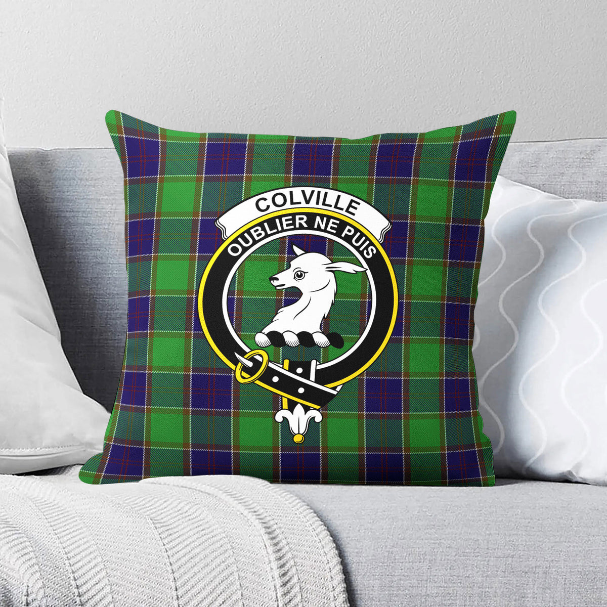 Colville Tartan Crest Pillow Cover