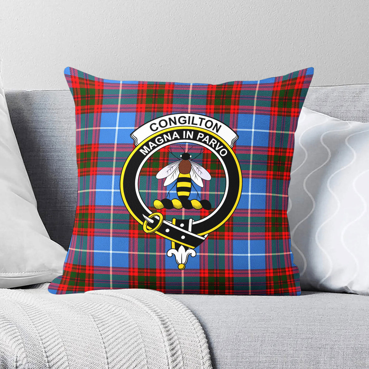 Congilton Tartan Crest Pillow Cover