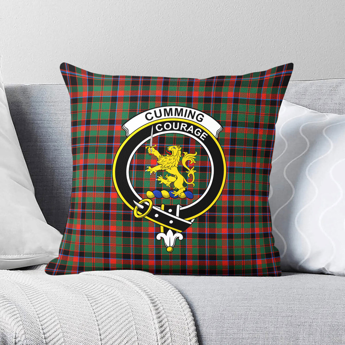 Cumming Hunting Ancient Tartan Crest Pillow Cover