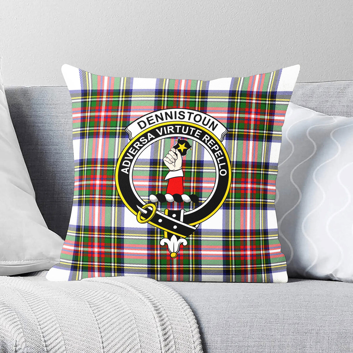 Dennistoun Tartan Crest Pillow Cover