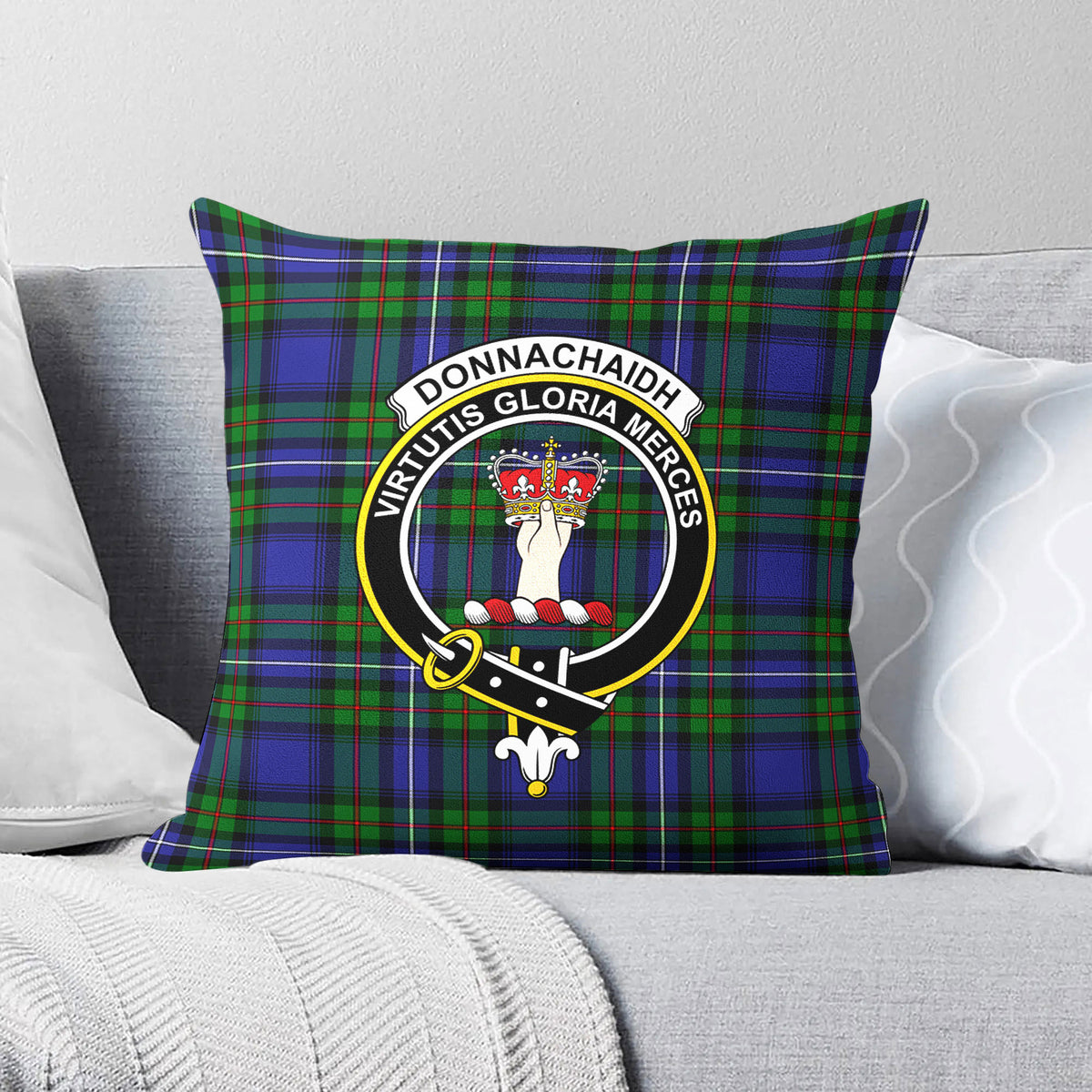 Donnachaidh Tartan Crest Pillow Cover