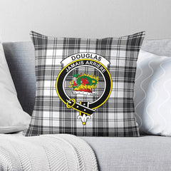 Douglas Grey Modern Tartan Crest Pillow Cover