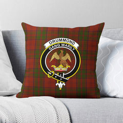 Drummond Clan Tartan Crest Pillow Cover