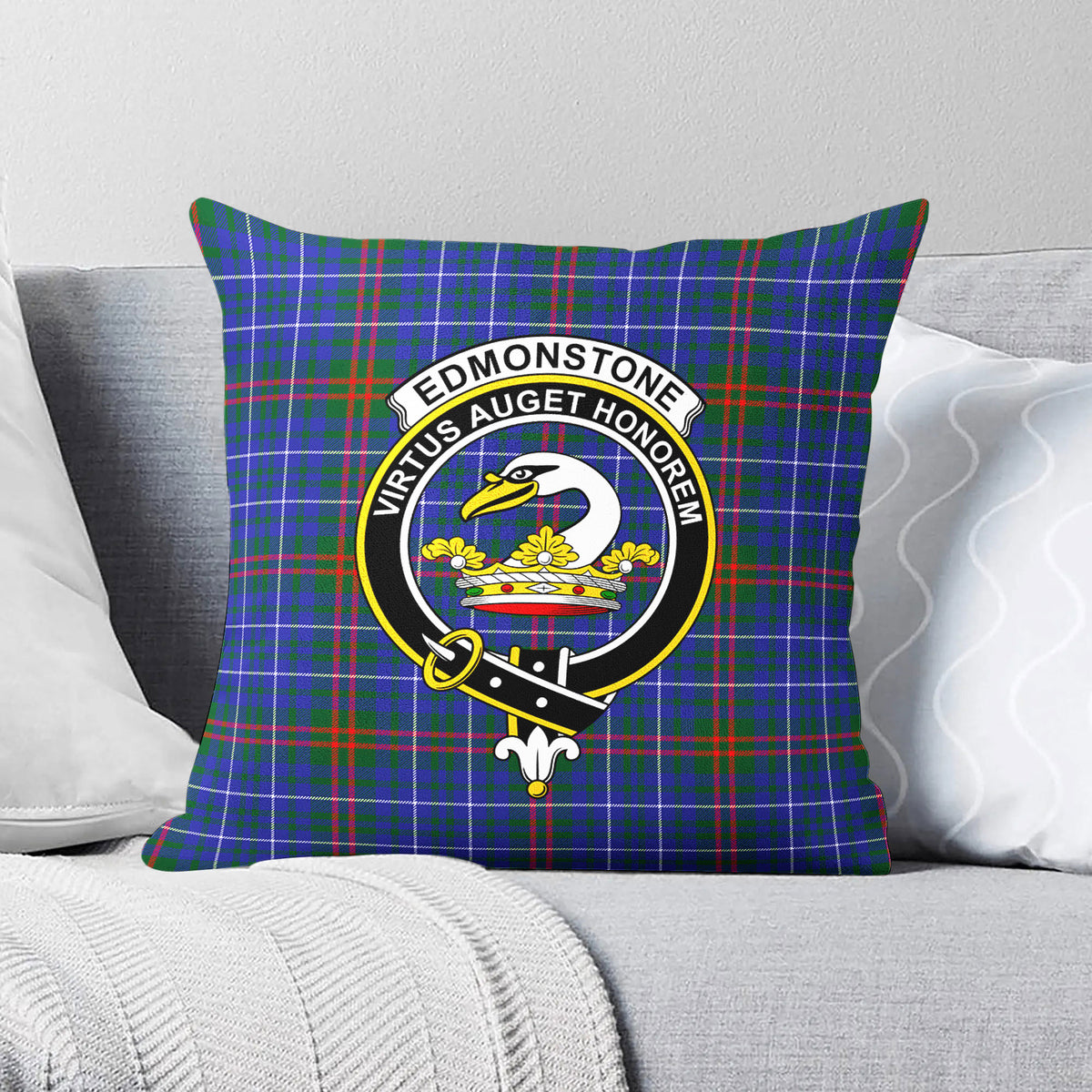 Edmonstone Tartan Crest Pillow Cover