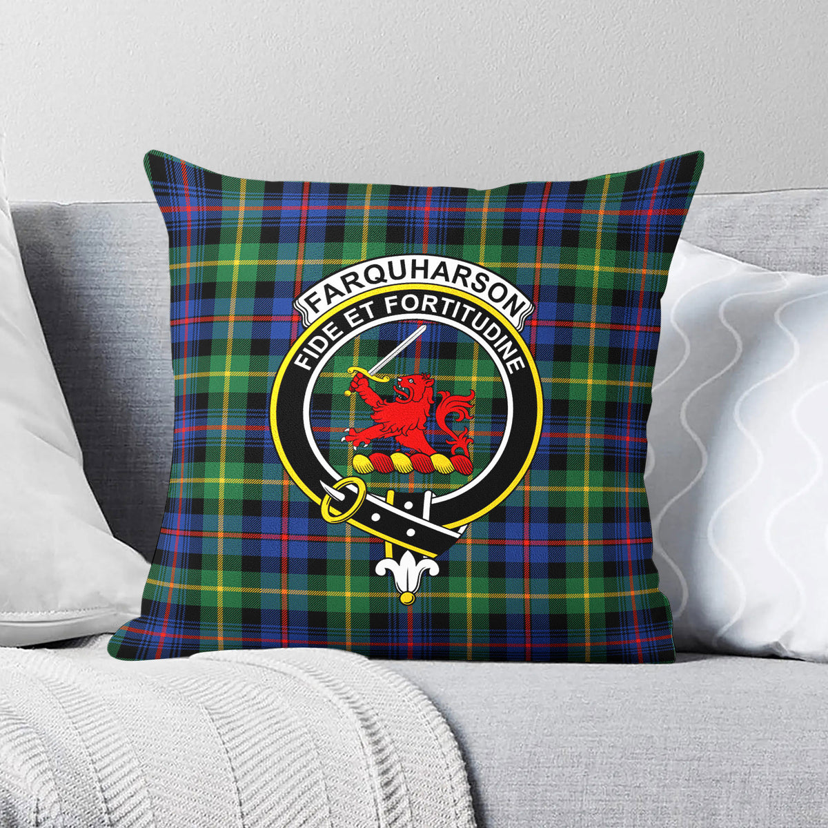 Farquharson Ancient Tartan Crest Pillow Cover