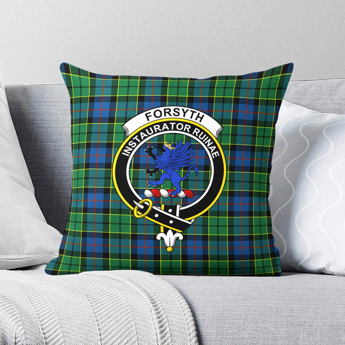 Forsyth Ancient Tartan Crest Pillow Cover