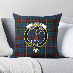 Fraser (of Lovat) Hunting Ancient Tartan Crest Pillow Cover