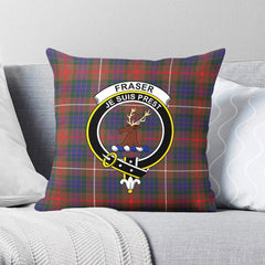 Fraser (of Lovat) Hunting Modern Tartan Crest Pillow Cover