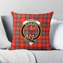 Fraser (of Lovat) Weathered Tartan Crest Pillow Cover