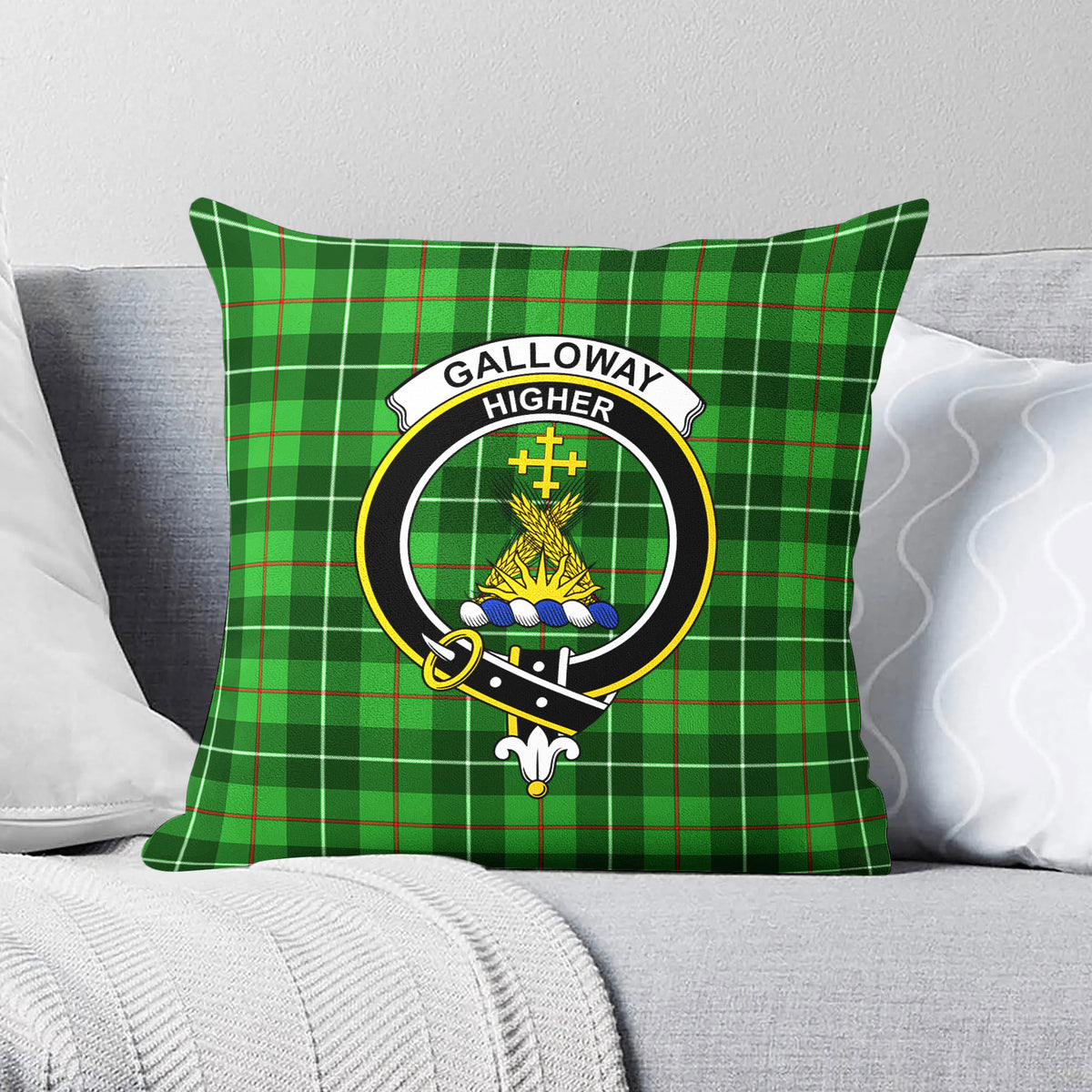 Galloway District Tartan Crest Pillow Cover