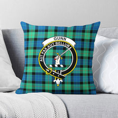 Gunn Ancient Tartan Crest Pillow Cover