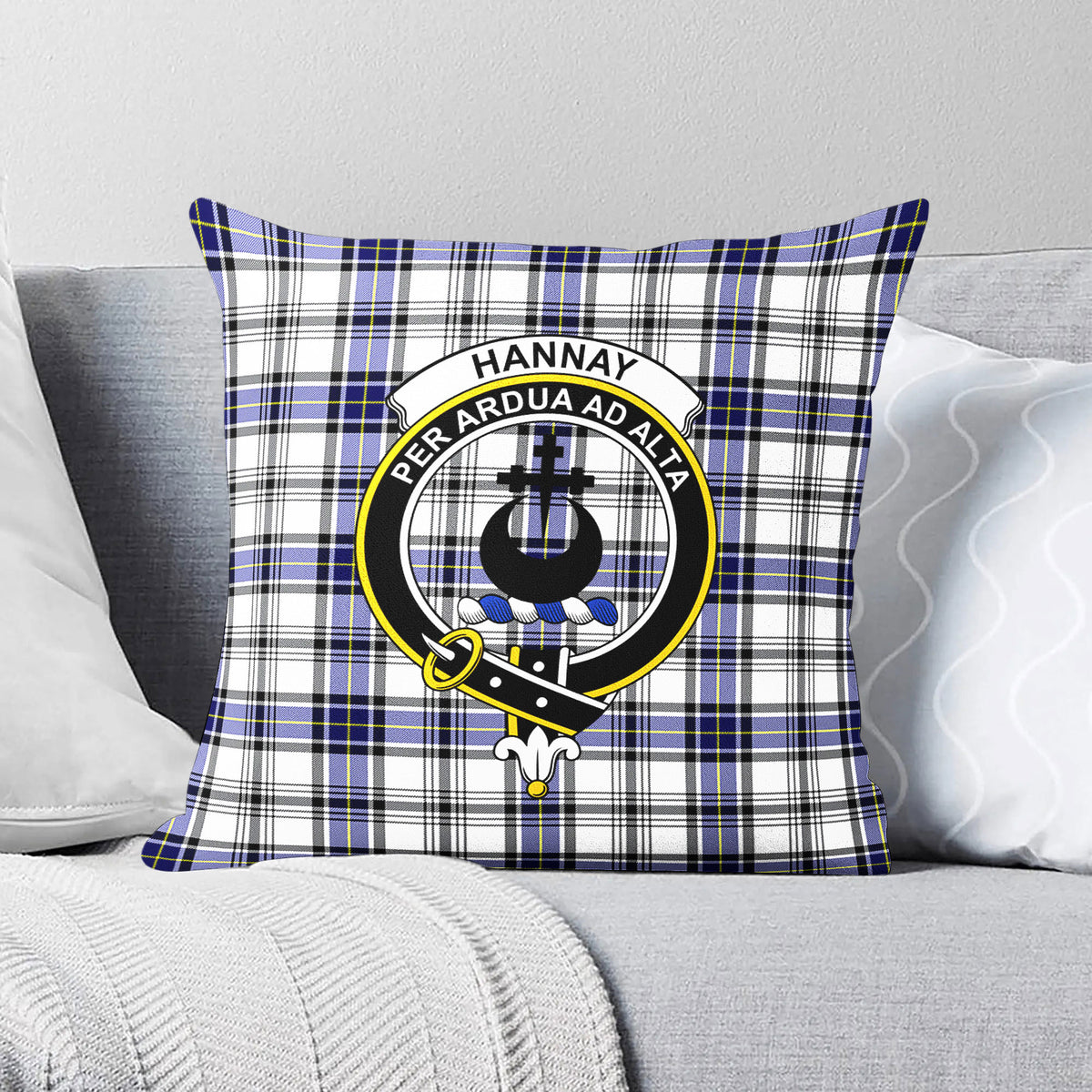 Hannay Modern Tartan Crest Pillow Cover