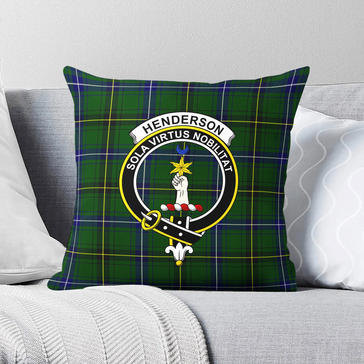 Henderson Modern Tartan Crest Pillow Cover