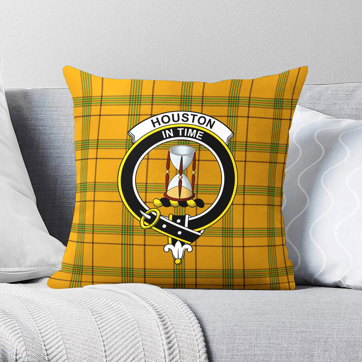 Houston Tartan Crest Pillow Cover