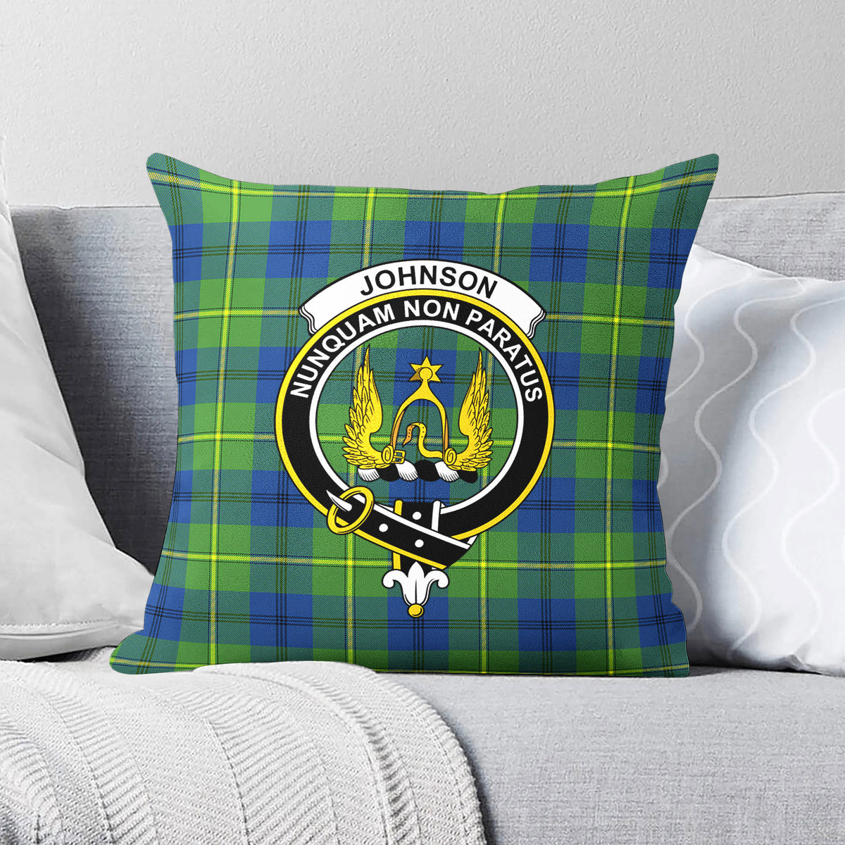 Johnson Ancient Tartan Crest Pillow Cover